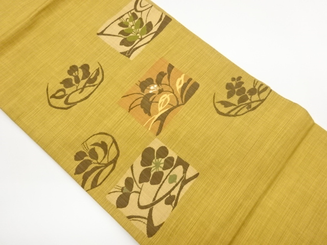 JAPANESE NAGOYA OBI / WOVEN FLOWERS